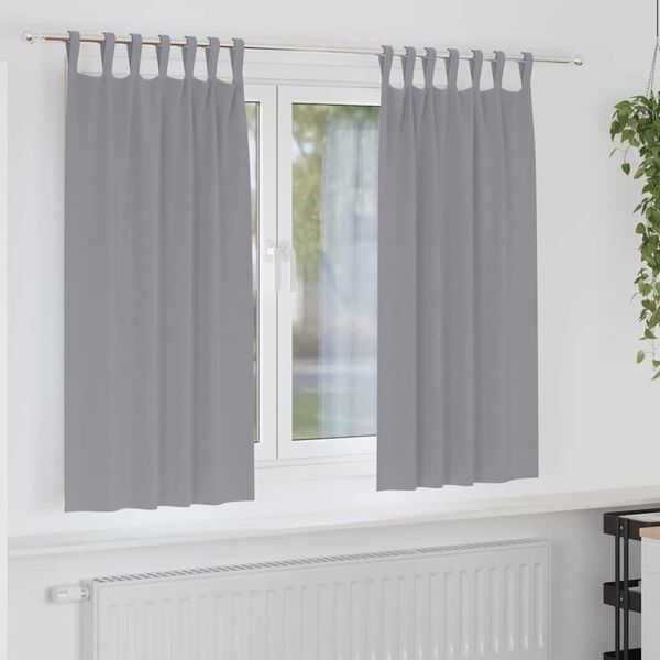 vidaXL Fekete F&uuml;gg&ouml;ny Gyűrűkkel 2 pcs Vil&aacute;gossz&uuml;rke 175 x 140 cm