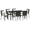 vidaXL Kert &eacute;tkező szett 7 db Fekete polirattan