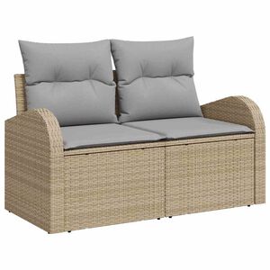 vidaXL Kerti kanap&eacute; p&aacute;rn&aacute;val B&eacute;zs 124 x 62 x 69 cm polirattan