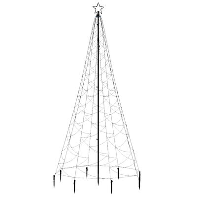 vidaXL kék 500 LED-es karácsonyfa fémoszloppal 3 m