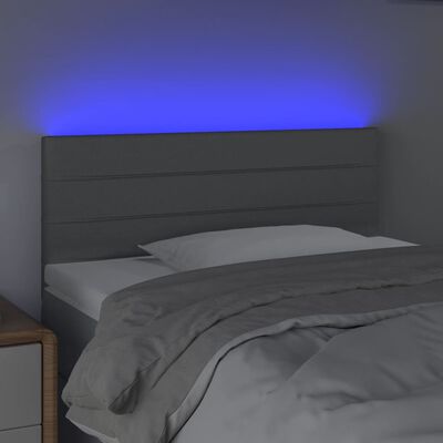 vidaXL világosszürke szövet LED-es fejtámla 90x5x78/88 cm