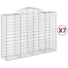 vidaXL 7 db &iacute;ves horganyzott vas gabion kos&aacute;r 200x50x140/160 cm