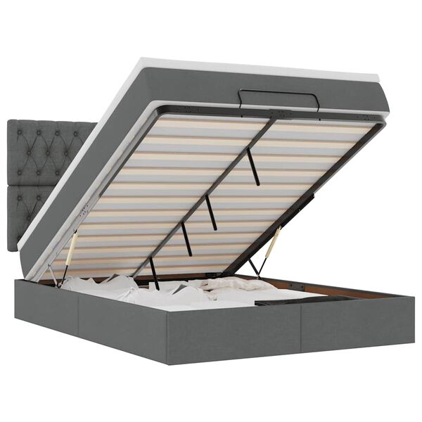 vidaXL Ottom&aacute;n &aacute;gykeret matraccal s&ouml;t&eacute;t sz&uuml;rke 140x190cm sz&ouml;vet