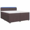vidaXL Boxspring &aacute;gy matraccal S&ouml;t&eacute;t Barna 200 x 200 cm Sz&ouml;vet