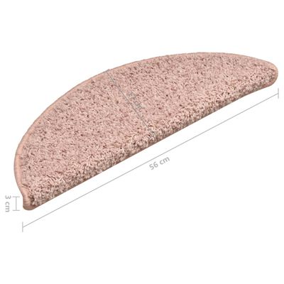 vidaXL 15 db világos rózsaszín lépcsőszőnyeg 56 x 17 x 3 cm