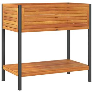 vidaXL t&ouml;m&ouml;r ak&aacute;cfa &eacute;s ac&eacute;l kerti vir&aacute;gtart&oacute; polccal 80 x 45 x 80 cm