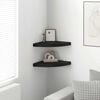 323920 vidaXL Floating Corner Shelves 2 pcs Black 35x35x3,8 cm MDF