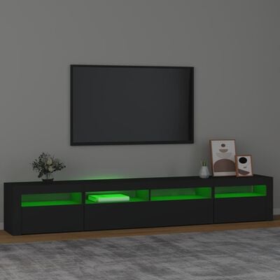 vidaXL fekete TV-szekrény LED-lámpákkal 240x35x40 cm