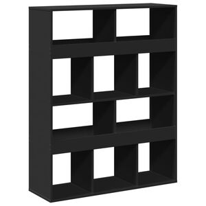 vidaXL fekete szerelt fa k&ouml;nyvespolc 100 x 33 x 125,5 cm