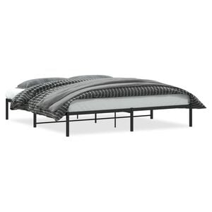 vidaXL fekete f&eacute;m &aacute;gykeret 200 x 200 cm