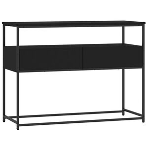 vidaXL fekete szerelt fa t&aacute;lal&oacute;asztal 100x40x75 cm