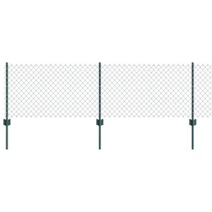 vidaXL Dr&oacute;tker&iacute;t&eacute;s oszloppal 10 x 0,6 m PVC-bevonatos ac&eacute;l Z&ouml;ld H&aacute;l&oacute;