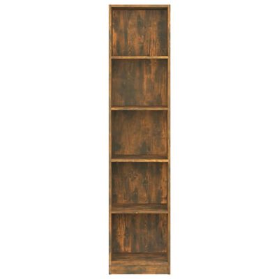 vidaXL 5 szintes füstös tölgyszínű fa könyvszekrény 40x24x175 cm