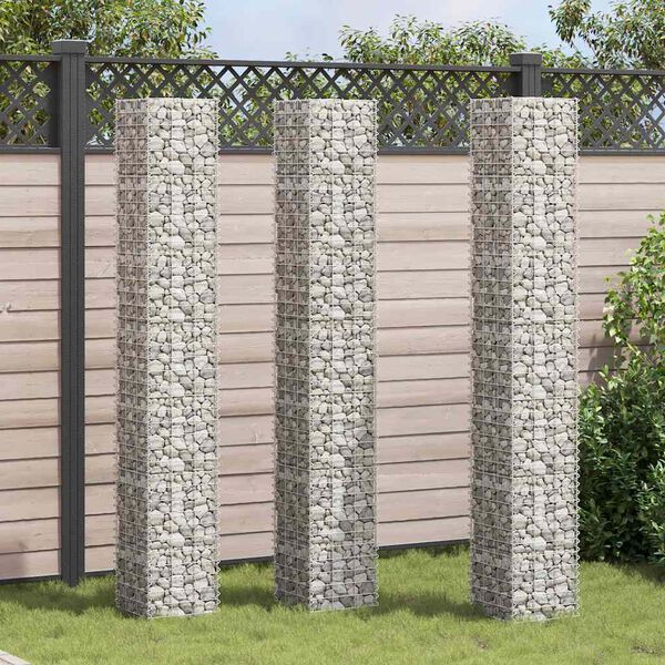 vidaXL 3 db vas gabion magaságyás 30 x 30 x 200 cm