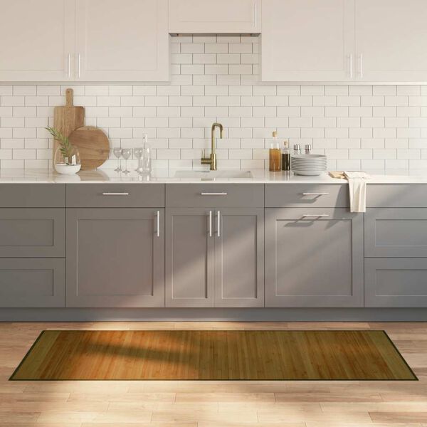 vidaXL n&eacute;gysz&ouml;gletű barna bambusz szőnyeg 70 x 200 cm