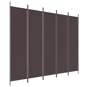 vidaXL 5 paneles barna sz&ouml;vet parav&aacute;n 250x200 cm
