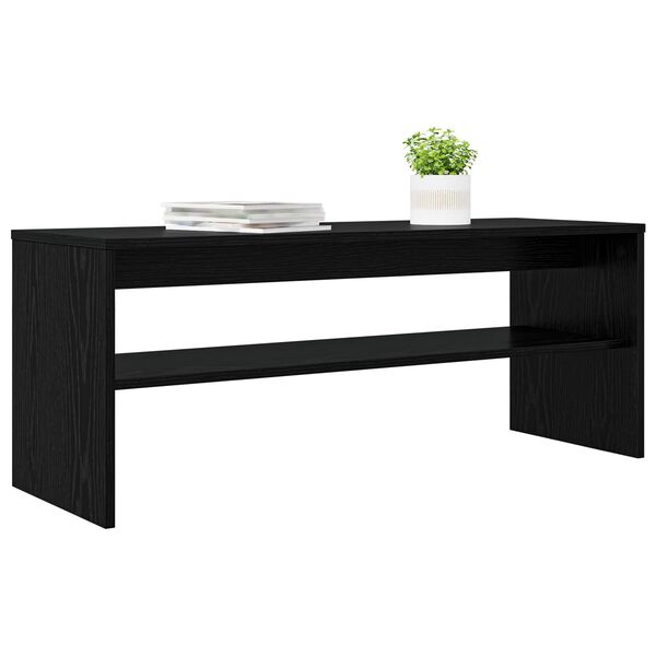 vidaXL TV szekr&eacute;ny Fekete t&ouml;lgy 100 x 35 x 40 cm Faanyag