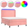 vidaXL r&oacute;zsasz&iacute;n b&aacute;rsony rug&oacute;s &eacute;s LED-es &aacute;gy matraccal 140x190 cm