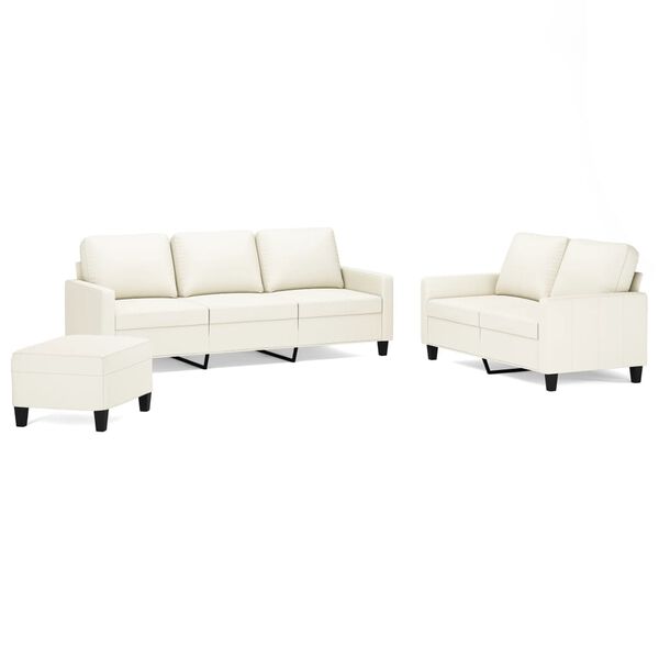 vidaXL 3 r&eacute;szes kr&eacute;msz&iacute;nű műbőr &uuml;lőgarnit&uacute;ra p&aacute;rn&aacute;kkal