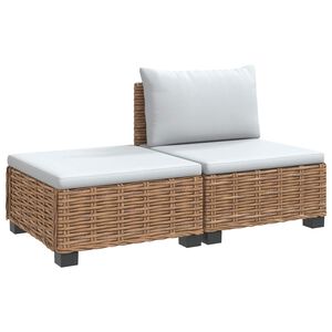 vidaXL 2 db Rattan Lounge Szett P&aacute;rn&aacute;kkal GENDT Term&eacute;szetes R&aacute;tta