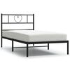 vidaXL fekete f&eacute;m &aacute;gykeret fejt&aacute;ml&aacute;val 90 x 190 cm