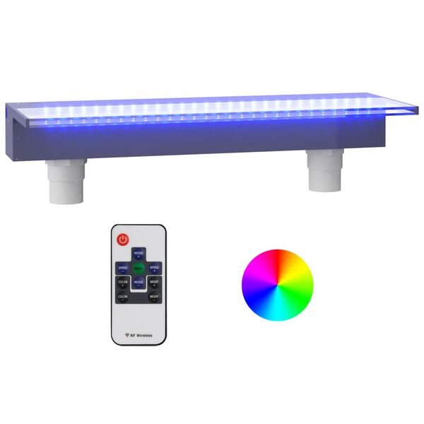 vidaXL akril v&iacute;zes&eacute;skifoly&oacute; RGB LED-ekkel 60 cm