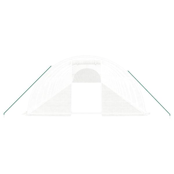 vidaXL fehér acélvázas melegház 80 m² 20x4x2 m