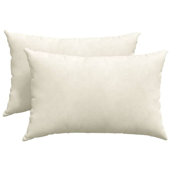 vidaXL Kanap&eacute; p&aacute;rn&aacute;k 2 pcs Kr&eacute;m 60 x 40 cm B&aacute;rsonyos sz&ouml;vet