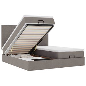 vidaXL oszm&aacute;n &aacute;gykeret matracokkal Taupe 180x200cm sz&ouml;vet