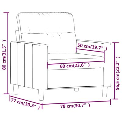 vidaXL világosszürke szövet kanapéfotel 60 cm