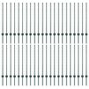 vidaXL Be&aacute;gyazott ker&iacute;t&eacute;soszlop 44 db Z&ouml;ld 140 cm Porsz&oacute;rt ac&eacute;l