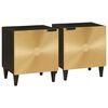 vidaXL &Eacute;jjeliszekr&eacute;ny 2 db Fekete &eacute;s Arany 40 x 33 x 46 cm Szerelt Fa