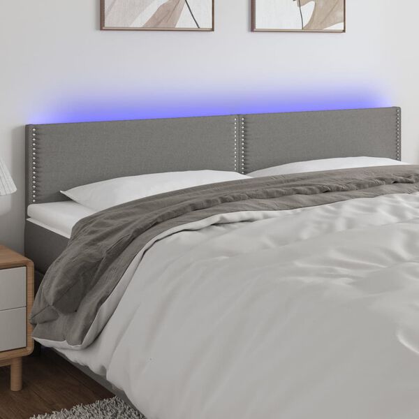 vidaXL s&ouml;t&eacute;tsz&uuml;rke sz&ouml;vet LED-es fejt&aacute;mla 200x5x78/88 cm