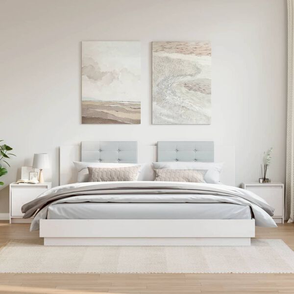 vidaXL 2 darab feh&eacute;r t&ouml;m&ouml;r fenyőfa &eacute;jjeliszekr&eacute;ny 40 x 30,5 x 40 cm