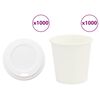 vidaXL 1000 db pap&iacute;r k&aacute;v&eacute;scs&eacute;sz&eacute;k fedővel 4oz 100ml