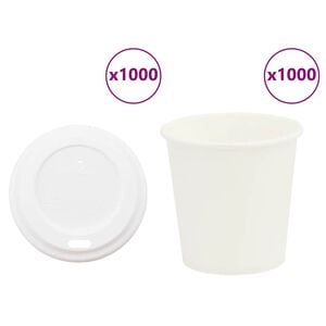 vidaXL 1000 db pap&iacute;r k&aacute;v&eacute;scs&eacute;sz&eacute;k fedővel 4oz 100ml