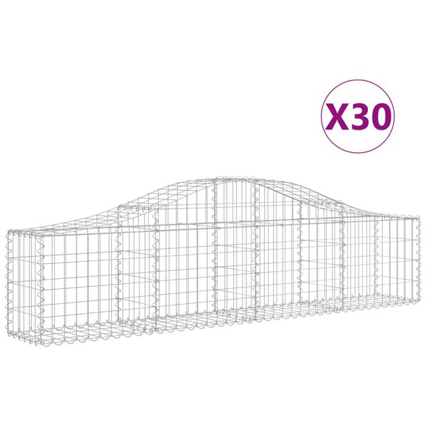 vidaXL 30 db &iacute;ves horganyzott vas gabion kos&aacute;r 200x30x40/60 cm