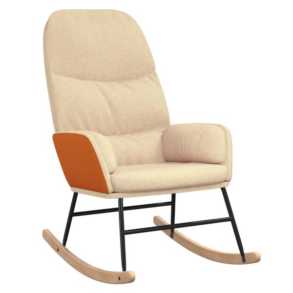 vidaXL krémfehér szövet hintaszék