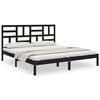 vidaXL Super King fekete t&ouml;m&ouml;r fa &aacute;gykeret 180 x 200 cm
