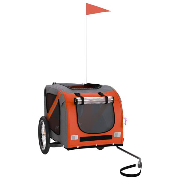 vidaXL narancs-fekete oxford szövet és vas kisállatszállító utánfutó