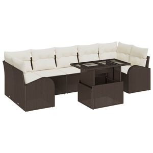vidaXL Kerti Kanap&eacute; Szett 8 db Barna Poly Rattan