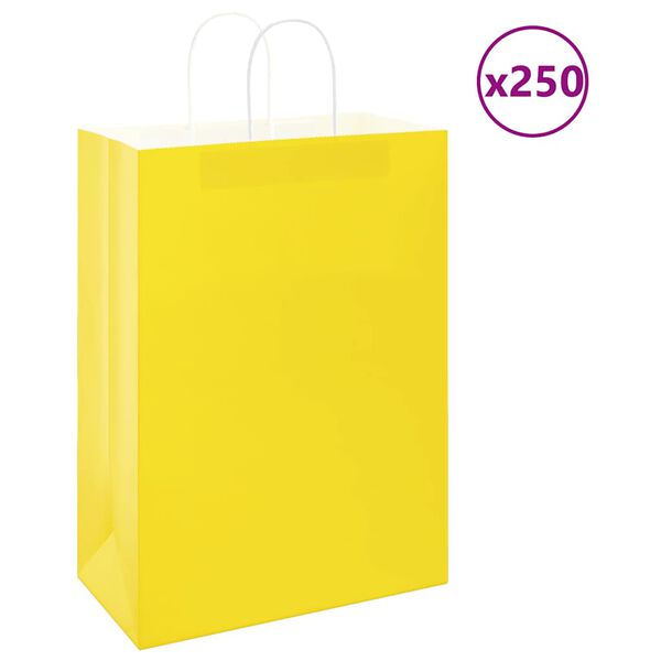 vidaXL 250 db s&aacute;rga pap&iacute;rzacsk&oacute;k foganty&uacute;kkal 32x17x44 cm