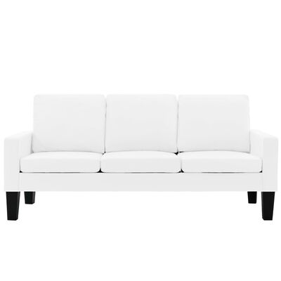 vidaXL háromszemélyes fehér műbőr kanapé
