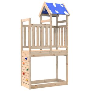 vidaXL J&aacute;t&eacute;k Torny Barna 110.5 x 52.5 x 215 cm T&ouml;m&ouml;r fenyőfa