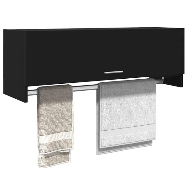 vidaXL fekete szerelt fa ruh&aacute;sszekr&eacute;ny 100 x 32,5 x 35 cm