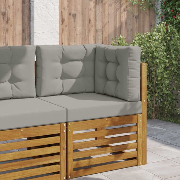 vidaXL K&uuml;lt&eacute;ri kanap&eacute; p&aacute;rna 3 pcs Sz&uuml;rke Poli&eacute;szter