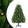 vidaXL Műanyag Hajtogat&oacute;s Kar&aacute;csonyfa 150 LED Z&ouml;ld 150 cm PVC &eacute;s Ac&eacute;l