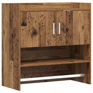 vidaXL Falpolc Falra szerelhető Antik Fa 80 x 36 x 80 cm Szerelt Fa