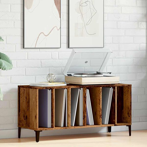 vidaXL antik fa sz&iacute;nű szerelt fa hanglemezszekr&eacute;ny 100 x 38 x 48 cm