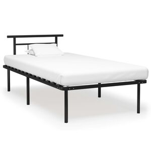 vidaXL fekete f&eacute;m &aacute;gykeret 100 x 200 cm